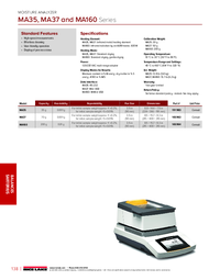 Thumbnail of document Data Sheet - MA37 Series, Sartorius Moisture Analyzer